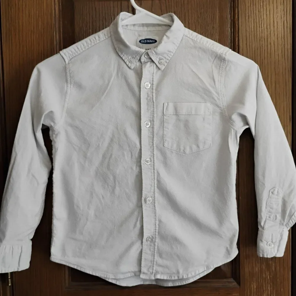 Old Navy White Formal Uniform Button Down Dress Shirt Size Boys Small